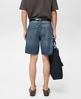 Mango Men's Denim Washed-Effect Bermuda Shorts