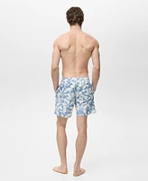 Mango Men's Floral Print Swim Trunks