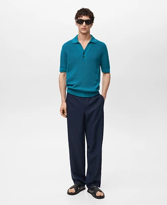 Mango Men's Cultivated Pearl-Knit Polo Shirt