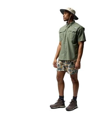 Columbia Mens Bahama Ii Short Sleeve Shirt With Pfg Rambler Printed Water Short Bora Bora Booney Hat