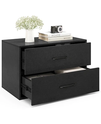 2-Drawer Storage Cabinet Dresser Chest with Handles – Stackable Organizer for Bedroom, Living Room, or Closet