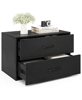 2-Drawer Storage Cabinet Dresser Chest with Handles – Stackable Organizer for Bedroom, Living Room, or Closet