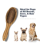 Country Living Dual-Sided Natural Bamboo Wood Dog Brush