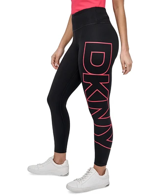 Dkny Sport Women's Logo Balance Compression High-Waist 7/8 Tights