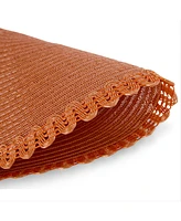 Dainty Home Chantilly 15" Round Woven Placemats Set of 6 - Durable, Reversible & Non-Slip Table Mats