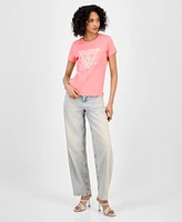 Guess Women's Embellished Love Triangle T-Shirt