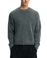 Cotton On Men's Washed Box Fit Crew Knit Sweater