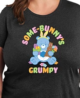 Hybrid Apparel Plus Care Bears Easter Some-Bunny's Grumpy Graphic Crew Neck T-Shirt