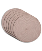 Dainty Home Lurex 15" Round Woven Placemats Set of 6 - Durable, Reversible & Non-Slip Table Mats