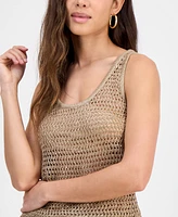 Guess Women's Ava Embellished Open-Stitch Tank Top