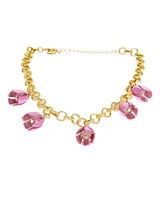 Betsey Johnson Faux Stone Garden Glam Statement Tulip Bib Necklace