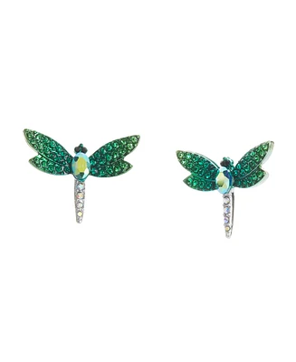 Betsey Johnson Faux Stone Garden Glam Dragonfly Stud Earrings
