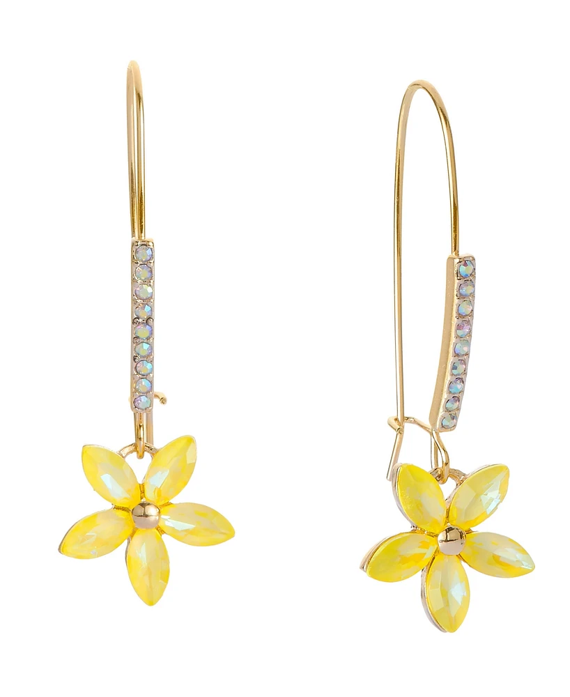 Betsey Johnson Faux Stone Garden Glam Daisy Dangle Earrings
