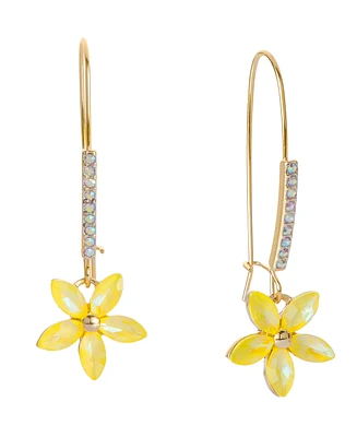 Betsey Johnson Faux Stone Garden Glam Daisy Dangle Earrings