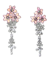 Betsey Johnson Faux Stone Garden Glam Flower Chandelier Earrings