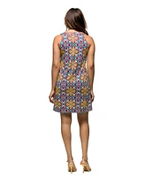 24seven Comfort Apparel Women's Sleeveless Knee Length Shift Dress