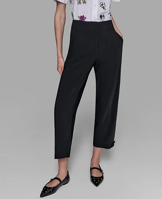 Karl Lagerfeld Paris Women's Tabbed Cropped Pants