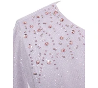 Sl Fashions Petite Metallic A-Line Cape Gown