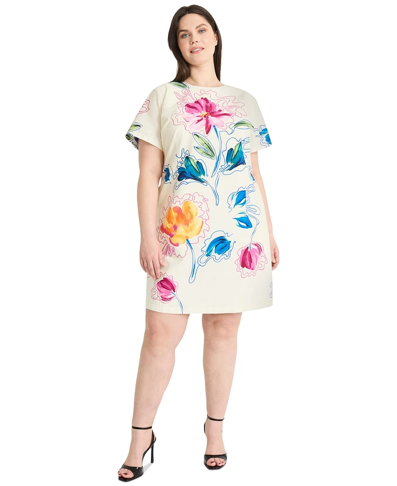 Maggy London Plus Printed Short-Sleeve Dress