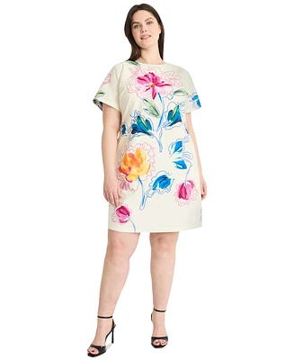 Maggy London Plus Printed Short-Sleeve Dress
