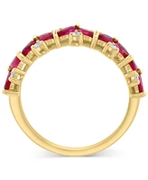 Effy Ruby (1 ct. t.w.) & Diamond (1/5 ct. t.w.) Marquise Cluster Ring in 14k Gold