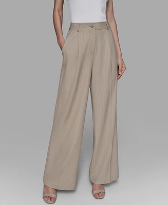 Karl Lagerfeld Paris Women's Embellished Pinstriped Pants