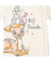 Bambi Baby Girls 101 Dalmatians 3 Pack Sleep N' Play Coveralls