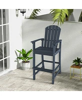 Counter Height Outdoor Hdpe Bar Stool with Armrests and Footrest