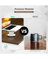 Modern Coffee Table with Front Back Drawers and Compartments for Living Room