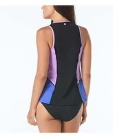 Beach House Sport Women's Racer Zip Front Tankini Top