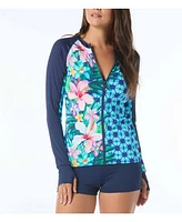 Beach House Sport Women's Zip Front Rash Guard