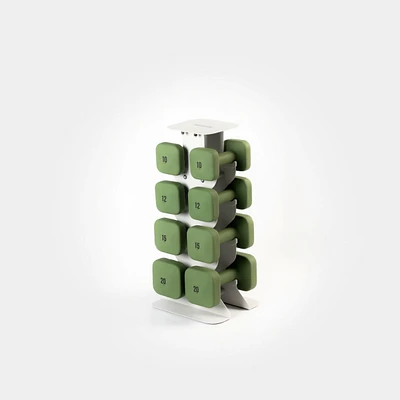 WeGym SafeGrip Dumbbells Upper Set with Rack - 10, 12, 15, 20lbs
