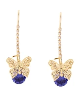 Betsey Johnson Cubic Zirconia Butterfly Dangle Earrings