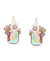 Betsey Johnson Faux Stone Flower Cluster Stone Drop Earrings