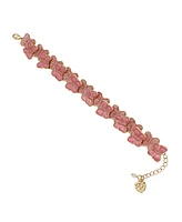 Betsey Johnson Pink Sweetheart Butterfly Link Bracelet
