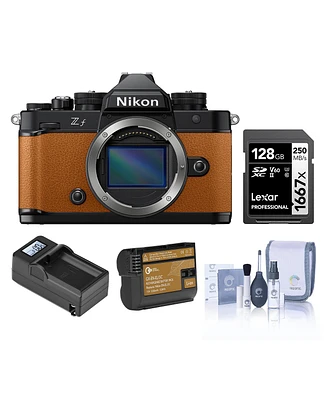 Nikon Z f Mirrorless Camera, Orange, Bundle with 128GB Memory Card, En-EL15c Battery, Smart Charger Plate, Charger Base, Cleaning Kit