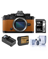 Nikon Z f Mirrorless Camera, Orange, Bundle with 128GB Memory Card, En-EL15c Battery, Smart Charger Plate, Charger Base, Cleaning Kit