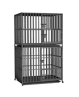 Bingopaw Stackable Heavy-Duty Dog Cage With Casters and Tray
