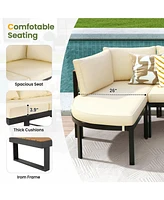 Mondawe Modern Outdoor Sectional Sofa Set Conversation with Cushions for Patio