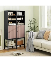 57" Bathroom Tall Cabinet with 1 Door and 4 Shelves Freestanding Floor
