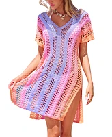 Cupshe Women's Berry Sorbet Ombre Cover-Up Mini Beach Dress