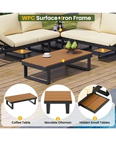 Mondawe Outdoor Sectional Sofa Set Patio Conversation with Adjustable Reclining Seats