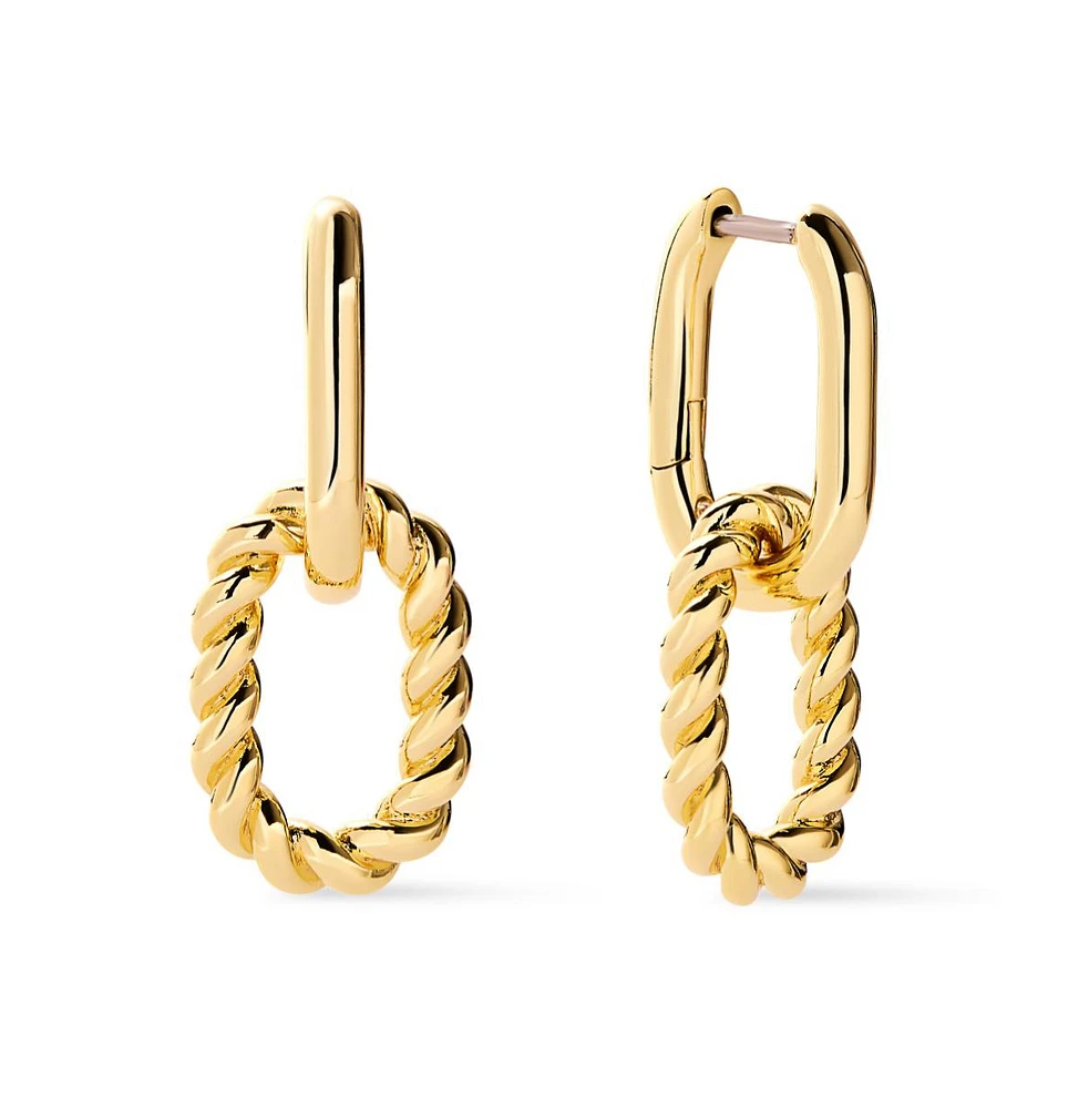 Ana Luisa - Gold Drop Earrings - Ash Double Mini