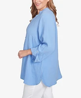 Ruby Rd. Plus Sleeve Henley Top