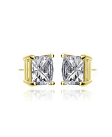Sterling Silver Cubic Zirconia Square Studs