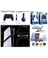 Sony Playstation 5 Pro Bundle with Black Pulse Headset, Extra Cosmic Red Controller, Gamer Kit, Trigger Kit and MightySkins Decal Voucher