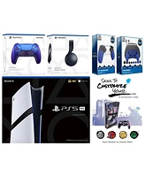 Sony Playstation 5 Pro Bundle with Black Pulse Headset, Extra Starlight Blue Controller, Gamer Kit, Trigger Kit and MightySkins Decal Voucher