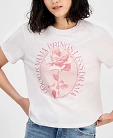 Pretty Rebel Juniors' Good Karma Cotton Graphic T-Shirt