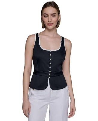 Karl Lagerfeld Paris Women's Sleeveless Blouse