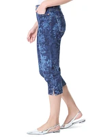 Gloria Vanderbilt Women's Amanda Printed Slit Capri Jeans